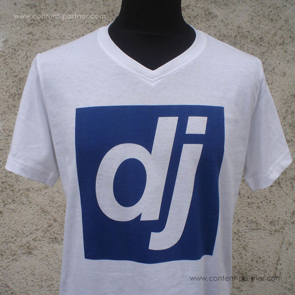 djshop t-shirt - blaues dj logo / größe L