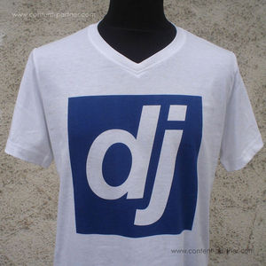 djshop t-shirt - blaues dj logo / größe M