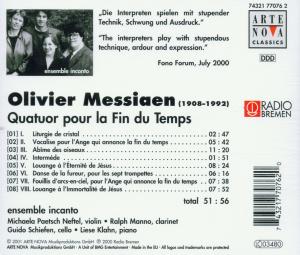 ensemble incanto (ralpha manno - quartet for the end of time (Back)