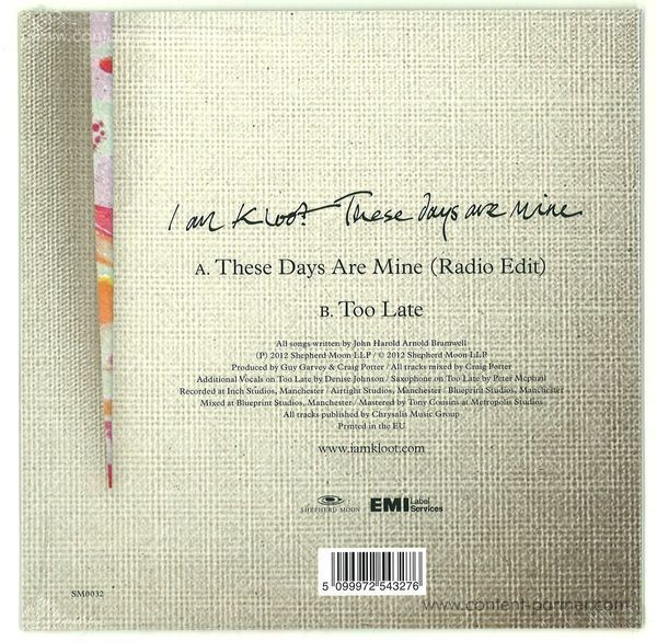 i am kloot - These Days Are Mine (Back)