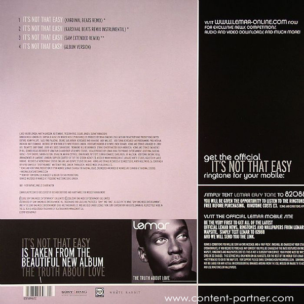 lemar - it's not that easy (Back)