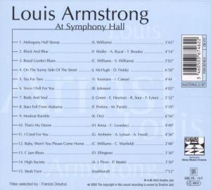 louis armstrong - at symphony hall (Back)