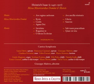 maletto,g./cantica symphonia - missa misericordias domini & motetten (Back)