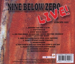 nine below zero - live in europe 1992 (Back)