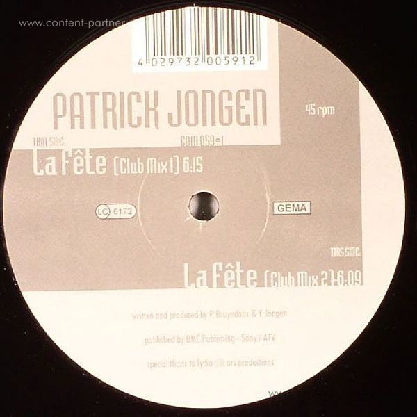 patrick jongen - la feté (Back)