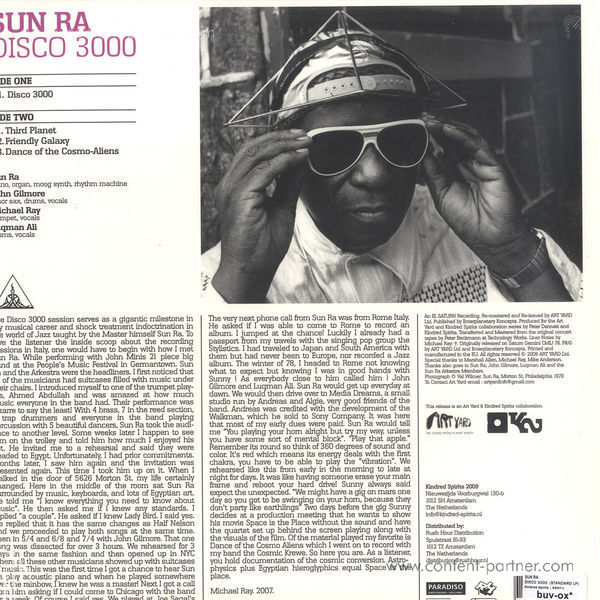 sun ra - disco 3000 (Back)