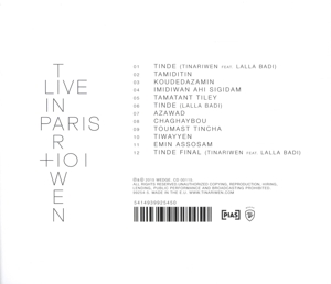 tinariwen - live in paris,oukis n'asuf (Back)