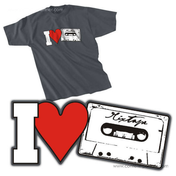 t-shirt, size m - i love mixtape, graphit