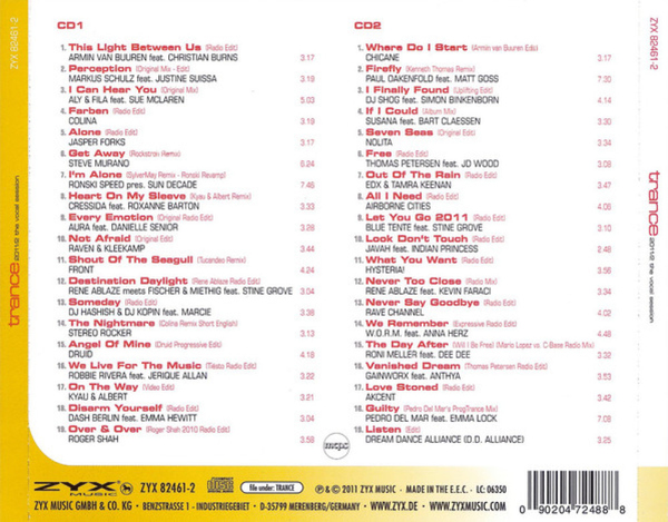 various - trance the vocal session 2011-2 (Back)