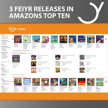 Feiyr mit 3 Veröffentlichungen in Amazons Top 10