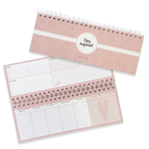 Lisa Wirth - Lisa Wirth - Tischkalender rosa / Wochenkalender im Quer-Format