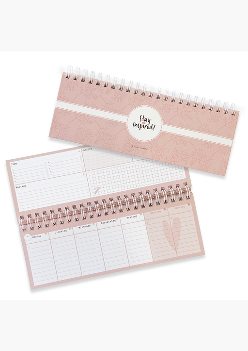 Lisa Wirth - Tischkalender rosa / Wochenkalender im Quer-Format
