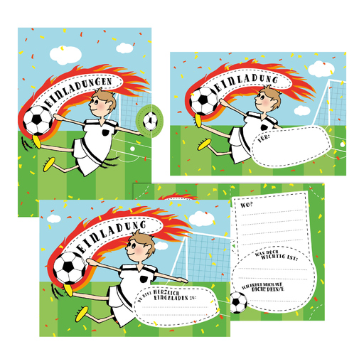 Lisa Wirth - Lisa Wirth - Einladungskarten, Fußball 12 Stück