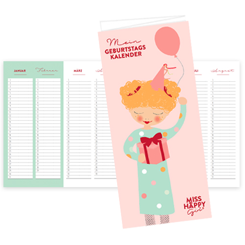 „Miss Happy Girl“ Geburtstagskalender